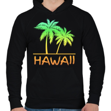 PRINTFASHION Hawaii - Férfi kapucnis pulóver - Fekete férfi pulóver, kardigán