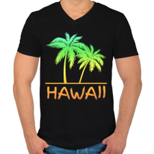 PRINTFASHION Hawaii - Férfi V-nyakú póló - Fekete férfi póló