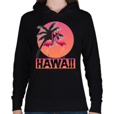 PRINTFASHION Hawaii - Női kapucnis pulóver - Fekete női pulóver, kardigán