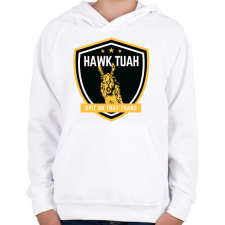 PRINTFASHION Hawk Tuah… Spit On That Thang - láma - Gyerek kapucnis pulóver - Fehér gyerek pulóver, kardigán