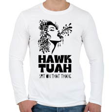 PRINTFASHION Hawk Tuah - split on that thang - Férfi hosszú ujjú póló - Fehér