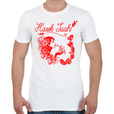 PRINTFASHION Hawk Tuah - split on that thang - Férfi póló - Fehér