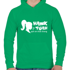 PRINTFASHION Hawk Tuah - White - Férfi kapucnis pulóver - Zöld férfi pulóver, kardigán