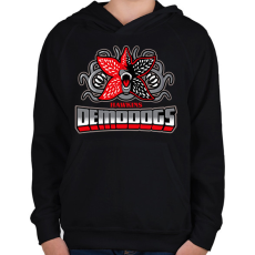 PRINTFASHION Hawkins Demodogs - Gyerek kapucnis pulóver - Fekete
