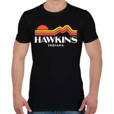 PRINTFASHION Hawkins Indiana Retro - Férfi póló - Fekete