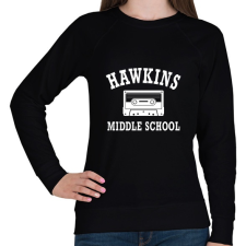 PRINTFASHION Hawkins Middle School - Fehér - Női pulóver - Fekete női pulóver, kardigán
