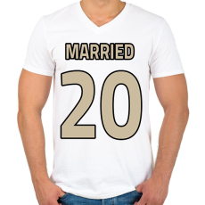 PRINTFASHION Házassági évforduló - első fele - Férfi V-nyakú póló - Fehér