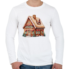 PRINTFASHION Házikó - Férfi hosszú ujjú póló - Fehér