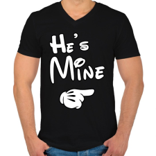 PRINTFASHION He is mine - Férfi V-nyakú póló - Fekete férfi póló