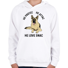 PRINTFASHION HE protec - Gyerek kapucnis pulóver - Fehér gyerek pulóver, kardigán