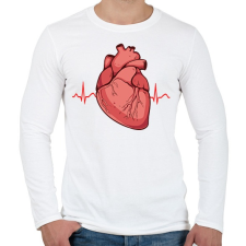 PRINTFASHION Heartbeat - Férfi hosszú ujjú póló - Fehér férfi póló
