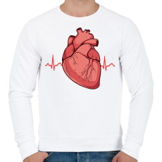 PRINTFASHION Heartbeat - Férfi pulóver - Fehér