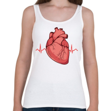 PRINTFASHION Heartbeat - Női atléta - Fehér női trikó