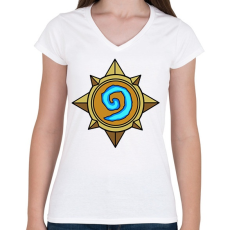 PRINTFASHION Hearthstone - Női V-nyakú póló - Fehér