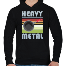 PRINTFASHION Heavy metal - Férfi kapucnis pulóver - Fekete férfi pulóver, kardigán