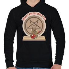 PRINTFASHION Heavy Metal Hamster - Férfi kapucnis pulóver - Fekete férfi pulóver, kardigán
