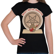 PRINTFASHION Heavy Metal Hamster - Női póló - Fekete női póló