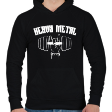 PRINTFASHION Heavy Metal súlyemelés - Férfi kapucnis pulóver - Fekete férfi pulóver, kardigán