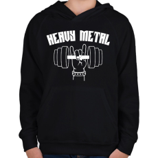 PRINTFASHION Heavy Metal súlyemelés - Gyerek kapucnis pulóver - Fekete