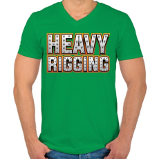 PRINTFASHION Heavy Rigging felirat - Férfi V-nyakú póló - Zöld