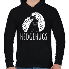 PRINTFASHION Hedgehugs - Férfi kapucnis pulóver - Fekete férfi pulóver, kardigán