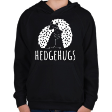 PRINTFASHION Hedgehugs - Gyerek kapucnis pulóver - Fekete gyerek pulóver, kardigán