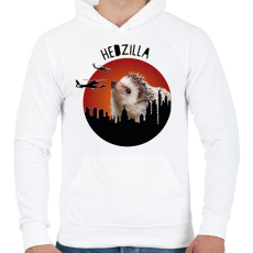 PRINTFASHION Hedzilla - Férfi kapucnis pulóver - Fehér