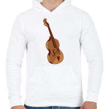 PRINTFASHION Hegedű - Férfi kapucnis pulóver - Fehér férfi pulóver, kardigán