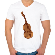 PRINTFASHION Hegedű - Férfi V-nyakú póló - Fehér férfi póló