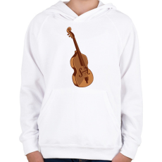 PRINTFASHION Hegedű - Gyerek kapucnis pulóver - Fehér