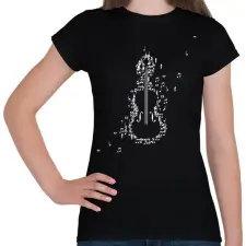 PRINTFASHION Hegedű - Női póló - Fekete női póló