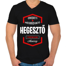 PRINTFASHION Hegesztő prémium minőség - Férfi V-nyakú póló - Fekete férfi póló