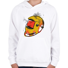 PRINTFASHION Hegesztő sisak - Gyerek kapucnis pulóver - Fehér gyerek pulóver, kardigán