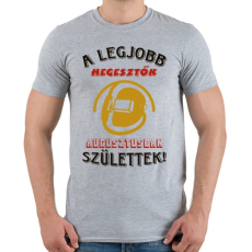 PRINTFASHION Hegesztő szülinapja augusztus színes - Férfi póló - Sport szürke