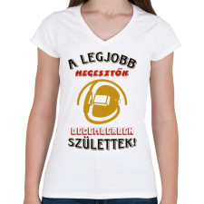 PRINTFASHION Hegesztő szülinapja december színes - Női V-nyakú póló - Fehér női póló