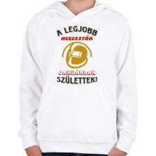 PRINTFASHION Hegesztő szülinapja január színes - Gyerek kapucnis pulóver - Fehér gyerek pulóver, kardigán