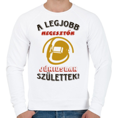 PRINTFASHION Hegesztő szülinapja június színes - Férfi pulóver - Fehér