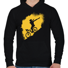 PRINTFASHION Hegyi kerékpáros - Férfi kapucnis pulóver - Fekete