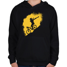 PRINTFASHION Hegyi kerékpáros - Gyerek kapucnis pulóver - Fekete