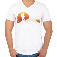 PRINTFASHION Hegymászás - Férfi V-nyakú póló - Fehér férfi póló