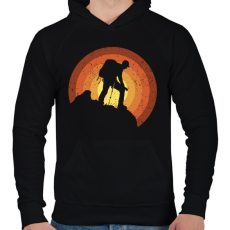 PRINTFASHION Hegymászó - Férfi kapucnis pulóver - Fekete
