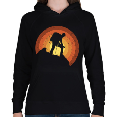 PRINTFASHION Hegymászó - Női kapucnis pulóver - Fekete