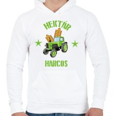 PRINTFASHION HEKTÁR HARCOS - Férfi kapucnis pulóver - Fehér