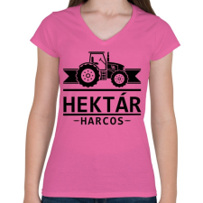 PRINTFASHION Hektár Harcos - Női V-nyakú póló - Rózsaszín női póló