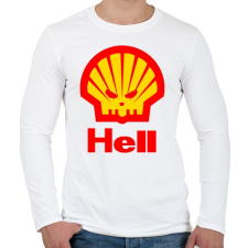 PRINTFASHION Hell - Férfi hosszú ujjú póló - Fehér férfi póló