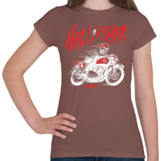 PRINTFASHION Hell Rider - fehér - Női póló - Mogyoróbarna