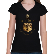 PRINTFASHION HELLBOX-HELLREISER 2 - Női V-nyakú póló - Fekete