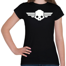PRINTFASHION Helldivers skull - Női póló - Fekete női póló