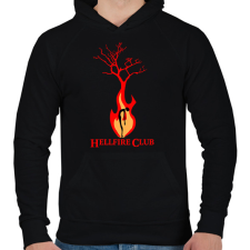 PRINTFASHION Hellfire Club heart - Férfi kapucnis pulóver - Fekete férfi pulóver, kardigán