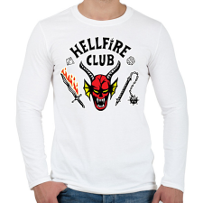 PRINTFASHION Hellfire Club (Sötét pólóra is) - Férfi hosszú ujjú póló - Fehér férfi póló